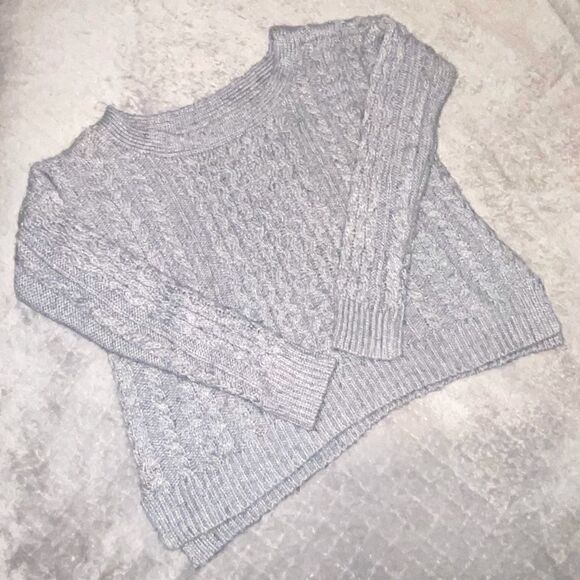 Gray Boatneck Wool Blend Sweater - Picture 1 of 10